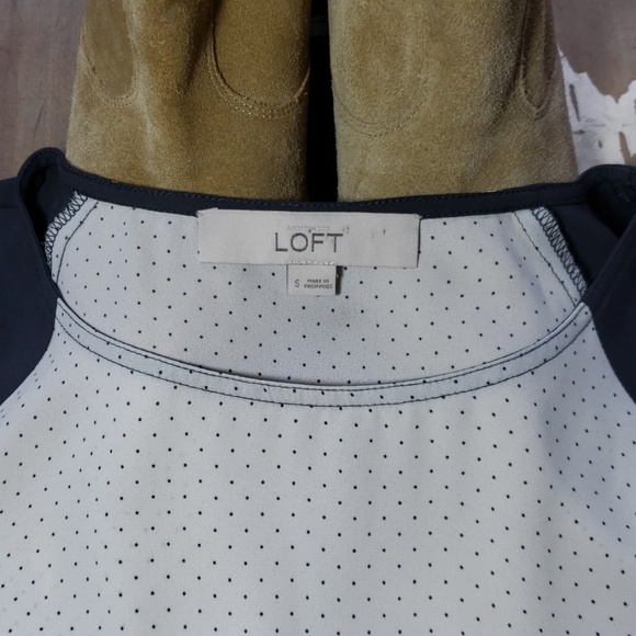 LOFT Silky Feel Tiny Dots & Scarf Frame Blouse - Picture 4 of 6